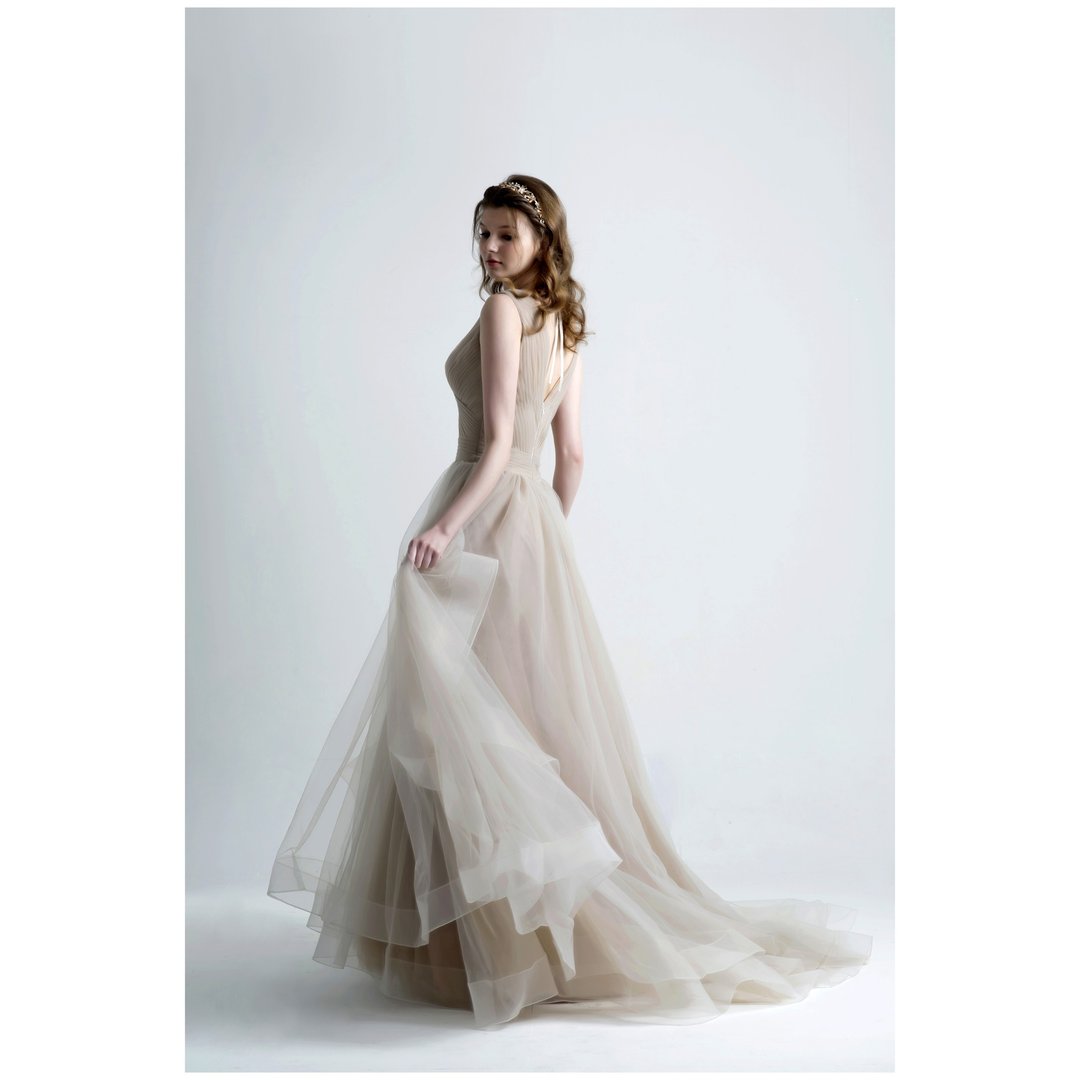SAMPLE SALE BLOSSOM V领双层纱婚纱 - 晚装/礼服 - 聚酯纤维 