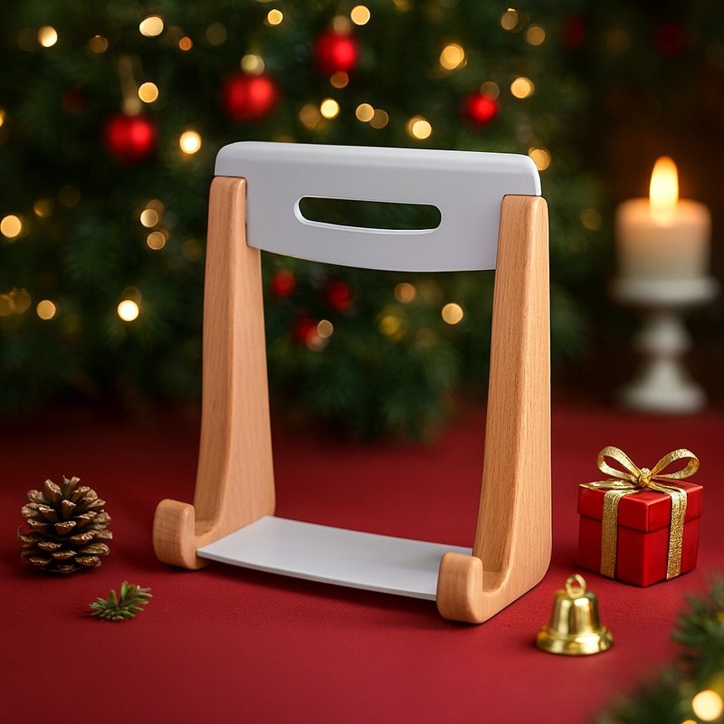 圣诞礼物 两用 笔电架 平板架 书架 全实木 交换礼物 新年礼物 - 收纳用品 - 木头 卡其色