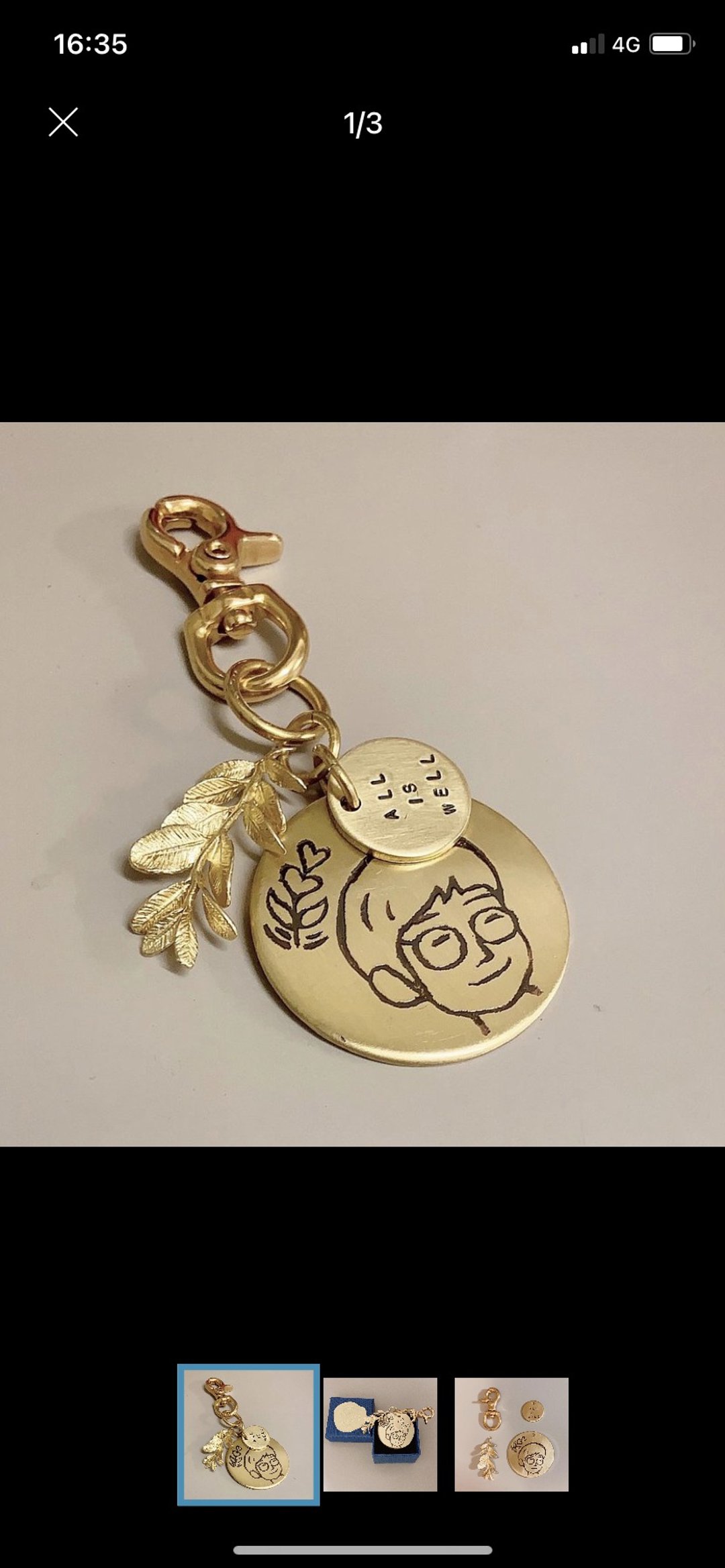 献礼 专属定制化 帮你照片雕刻 黄铜祝福 钥匙圈 礼 生日 - 钥匙链/钥匙包 - 铜/黄铜 金色