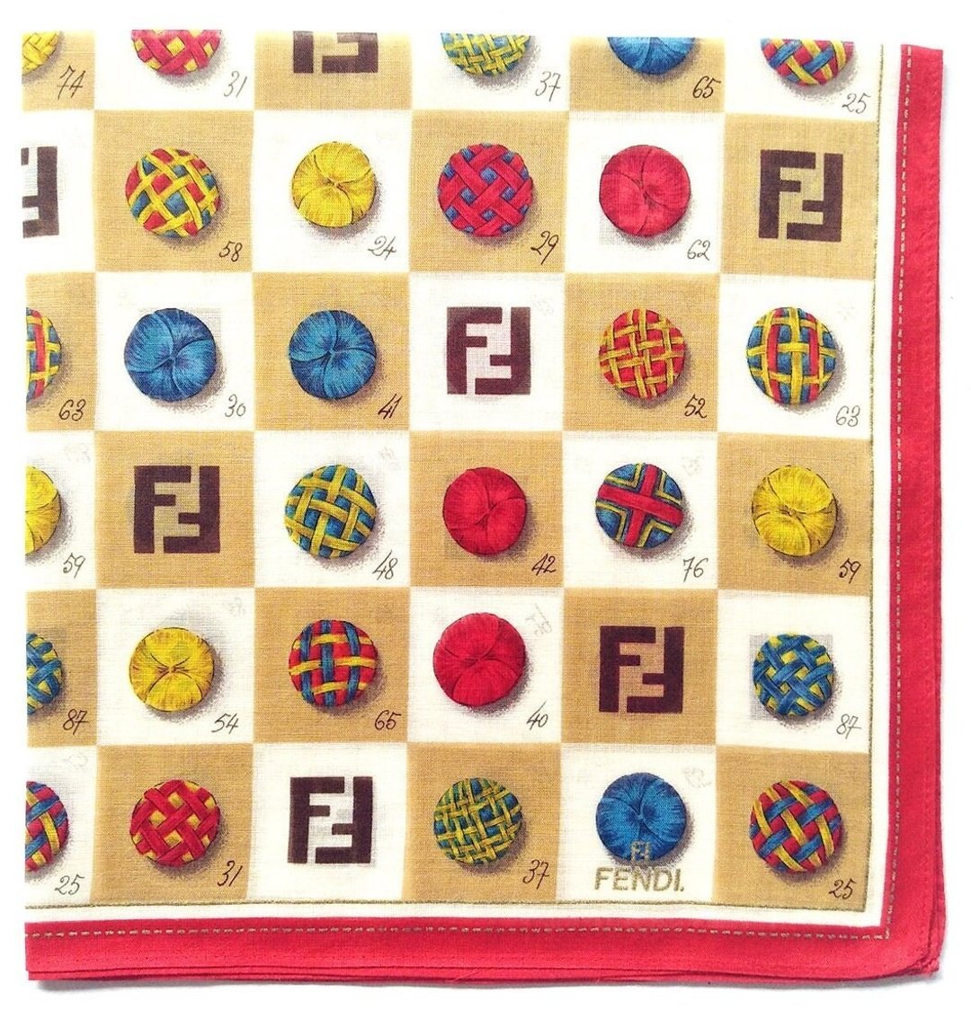 Fendi 复古手帕圣诞礼物 18x18 英寸 - 手帕/方巾 - 棉 红色