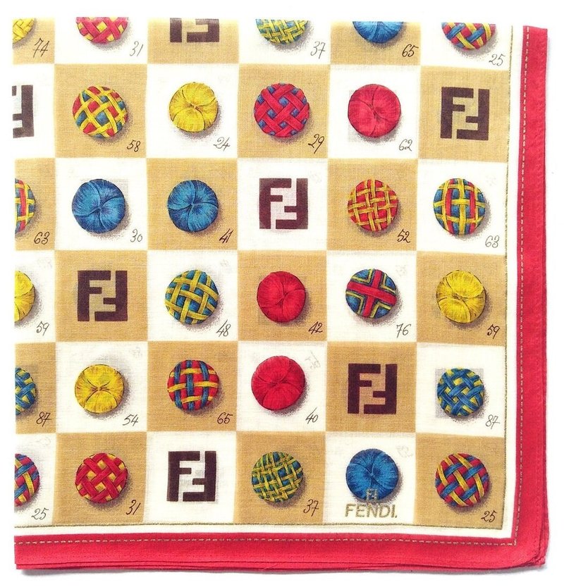 Fendi 复古手帕圣诞礼物 18x18 英寸 - 手帕/方巾 - 棉．麻 红色