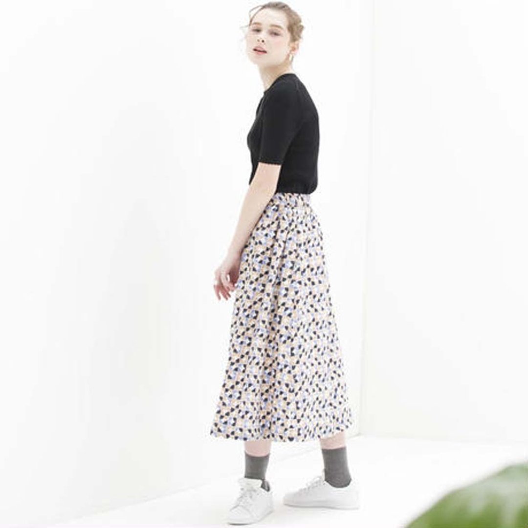 MARU pattern cotton moss waist gather dress - 裙子 - 棉 