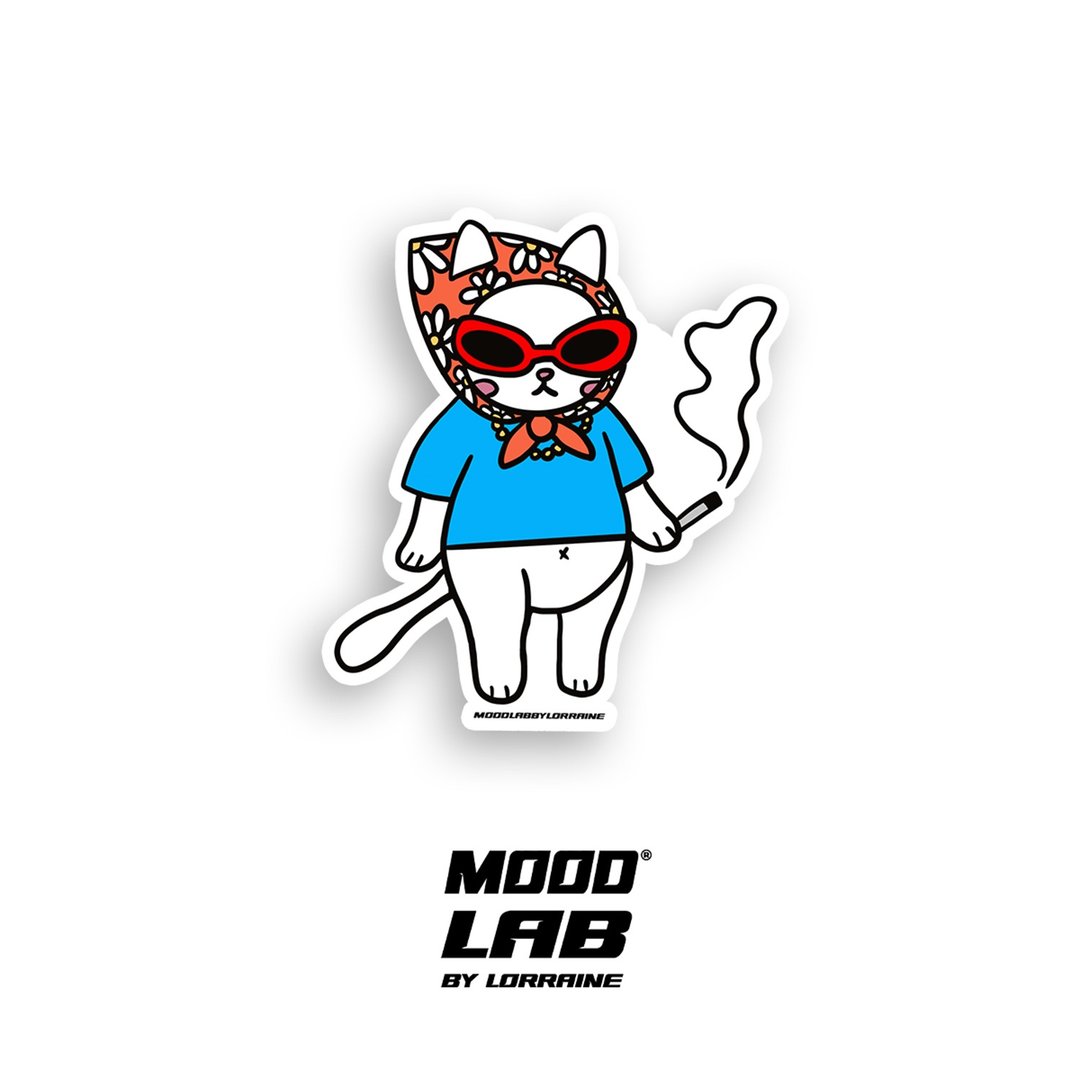 BITCHY CAT 贴纸 MOODLABBYLORRAINE - 贴纸 - 纸 蓝色