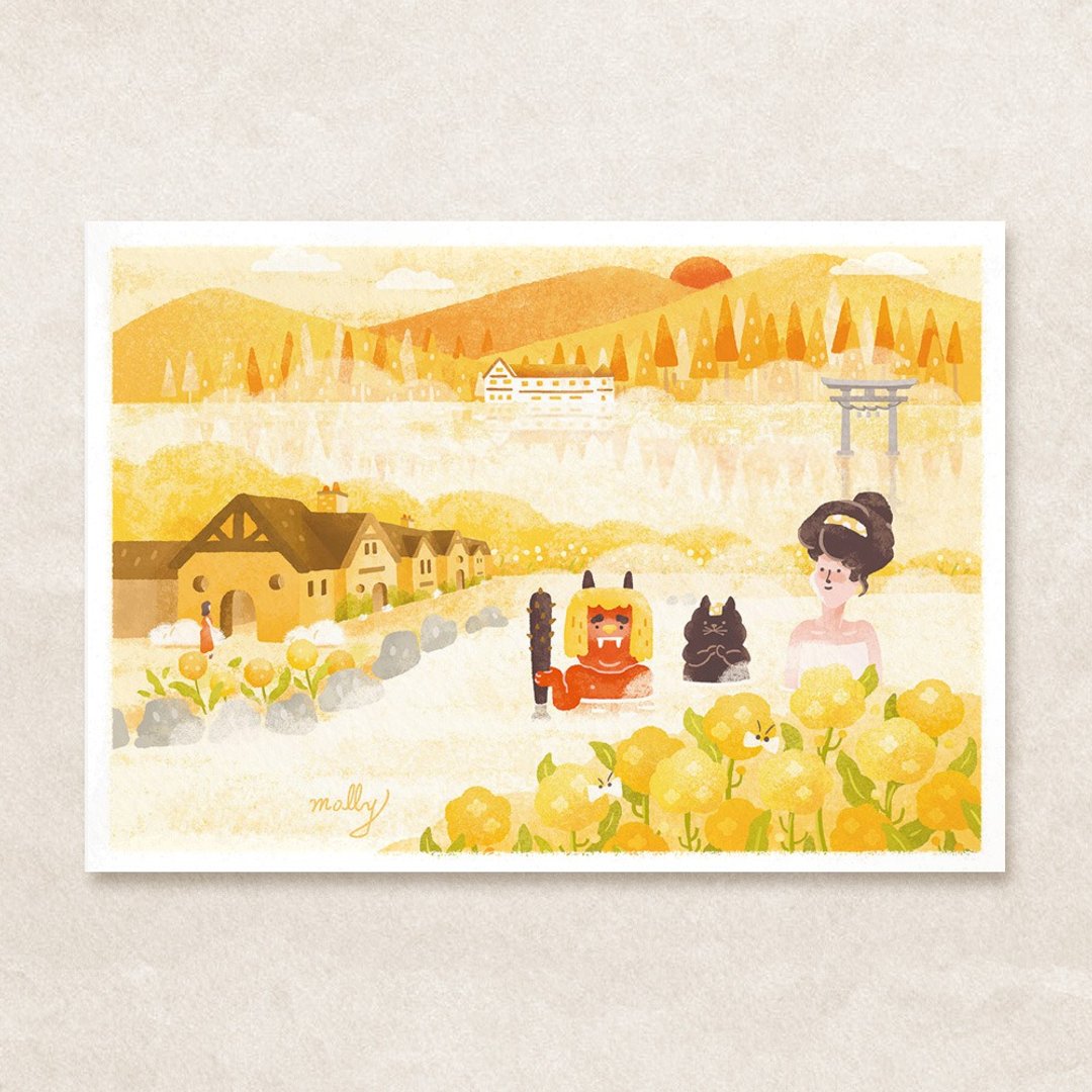 postcard-九州 - 卡片/明信片 - 纸 橘色