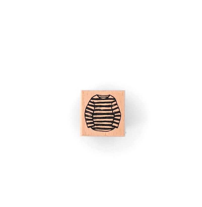 试衣章 Trying on Stamp－C009长袖条纹套衫 - 印章/印台 - 木头 