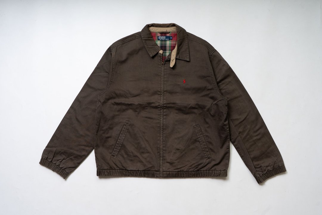 照旧 古着 polo ralph lauren HARRINGTON 灵顿 外套 - 男装外套 - 棉 咖啡色