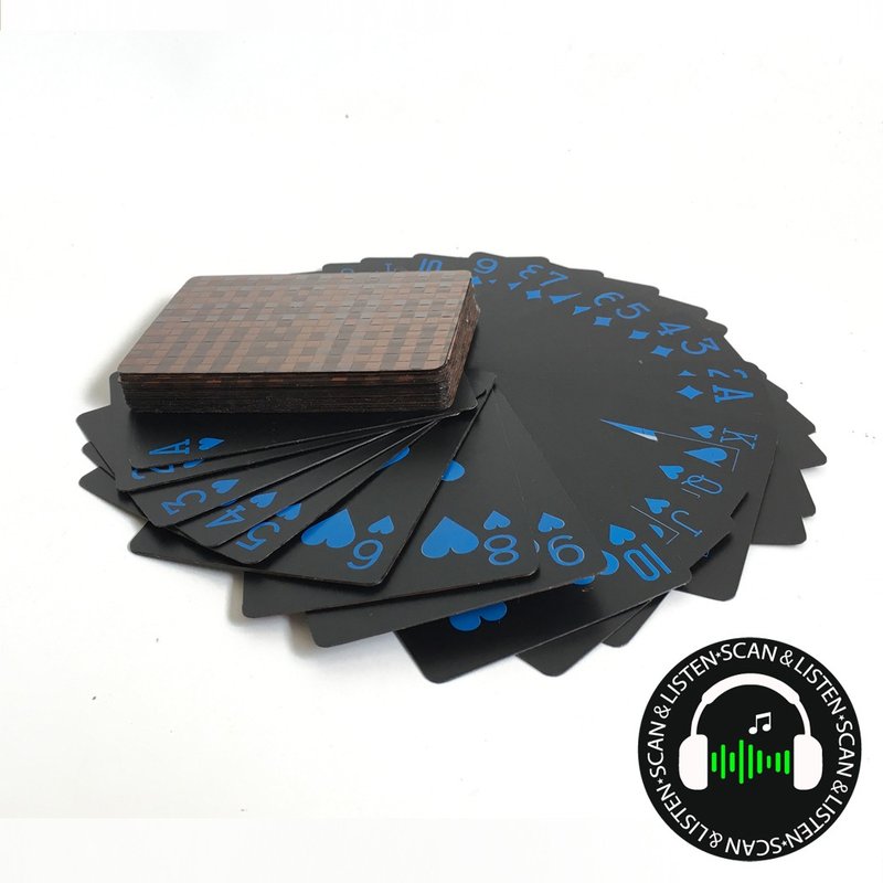 扑克牌 | 卡带手工编织 |黑底蓝字 | 紅點复古收藏 |男友聖誕禮物 - 红包/春联 - 其他材质 黑色