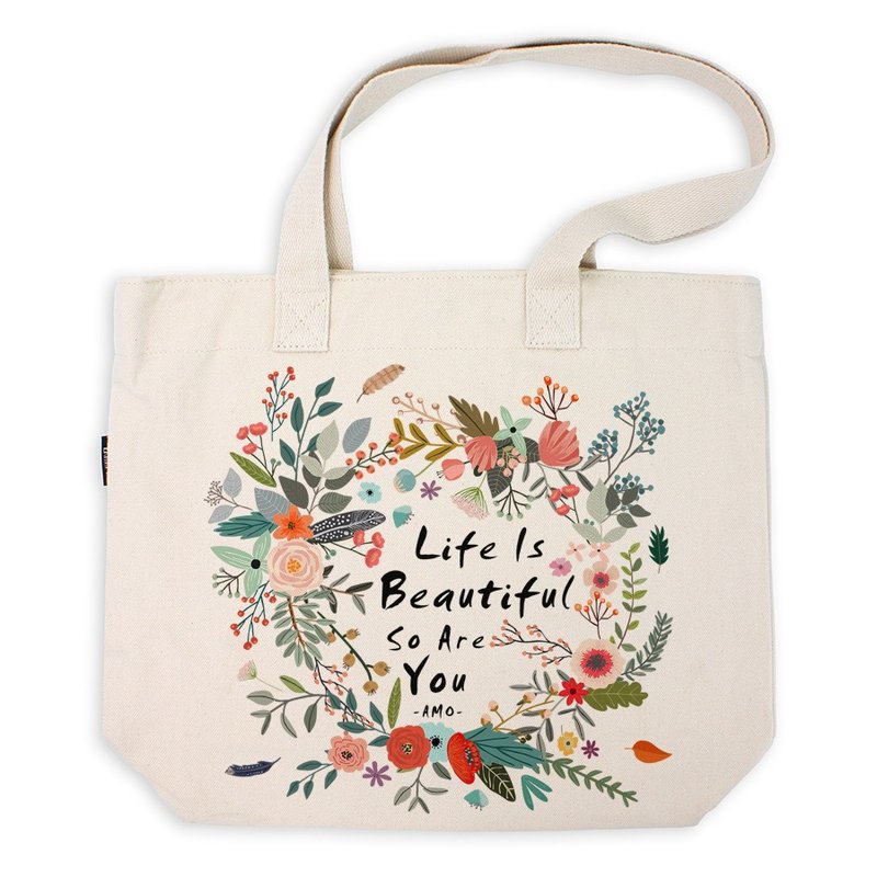 凡物制/AMO原创帆布包帆布袋/森女系列-YOU ARE SO BEAUTIFUL - 侧背包/斜挎包 - 棉．麻 