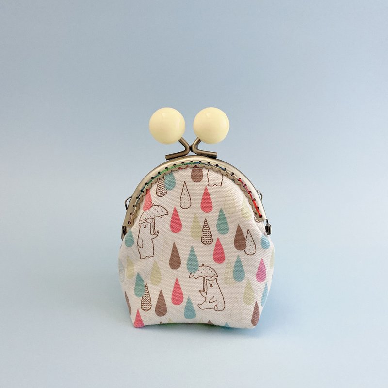 小彩虹糖果口金零钱包-彩虹熊 - 零钱包 - 棉．麻 绿色