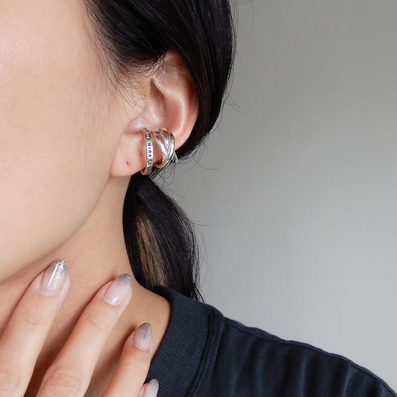 Swag Ear Cuff 三连拱 / silver C121 - 耳环/耳夹 - 纯银 银色