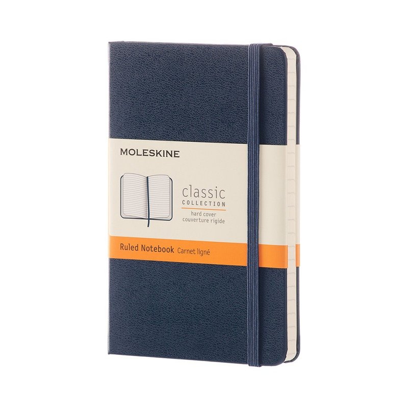 _勿上架_MOLESKINE 经典宝蓝色硬壳笔记本 口袋型 横线 - 烫金服 - 笔记本/手帐 - 纸 蓝色