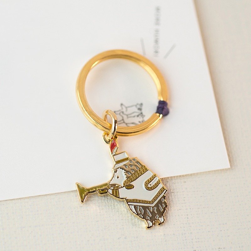 Hedgehog Keeling white / gold - 钥匙链/钥匙包 - 纸 白色