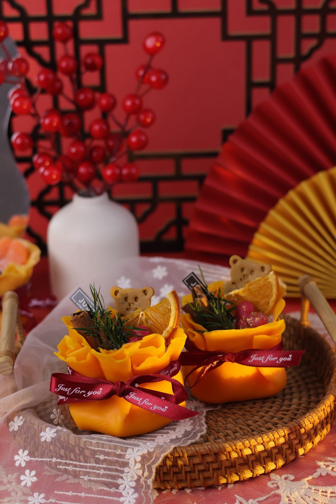 贺年礼品 — 心想事橙手工皂 新年福桶 - 肥皂/手工皂 - 其他材质 红色