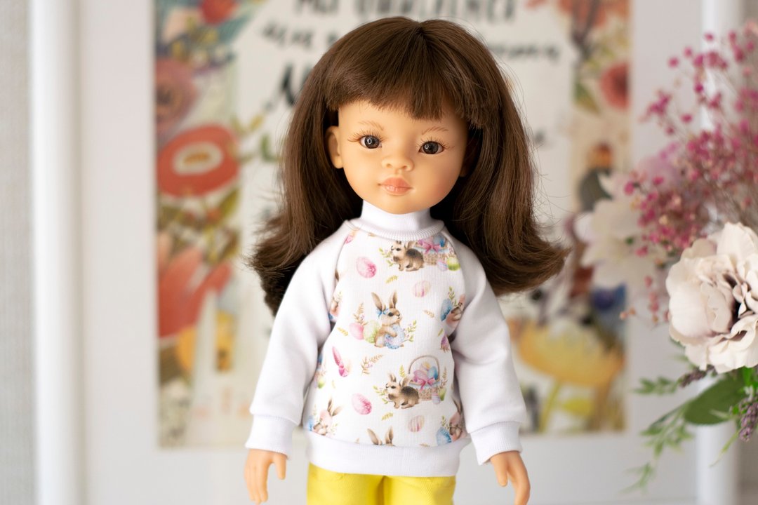 Cute Easter bunny sweatshirt for Paola Reina doll, Siblies RRFF, Little Darling - 玩偶/公仔 - 棉．麻 多色
