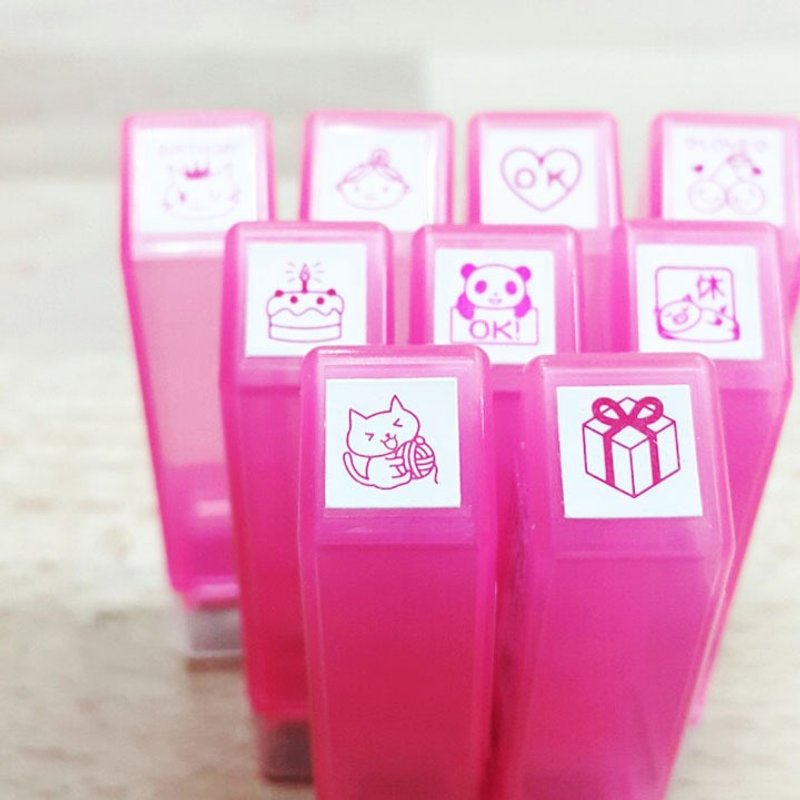 日本Kodomo手帐印章-粉红色款 - 印章/印台 - 塑料 粉红色