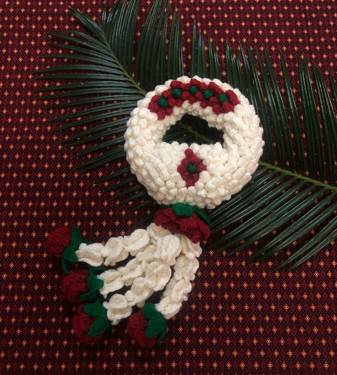 crochet Thai garland (colour : red and white) - 摆饰 - 聚酯纤维 红色