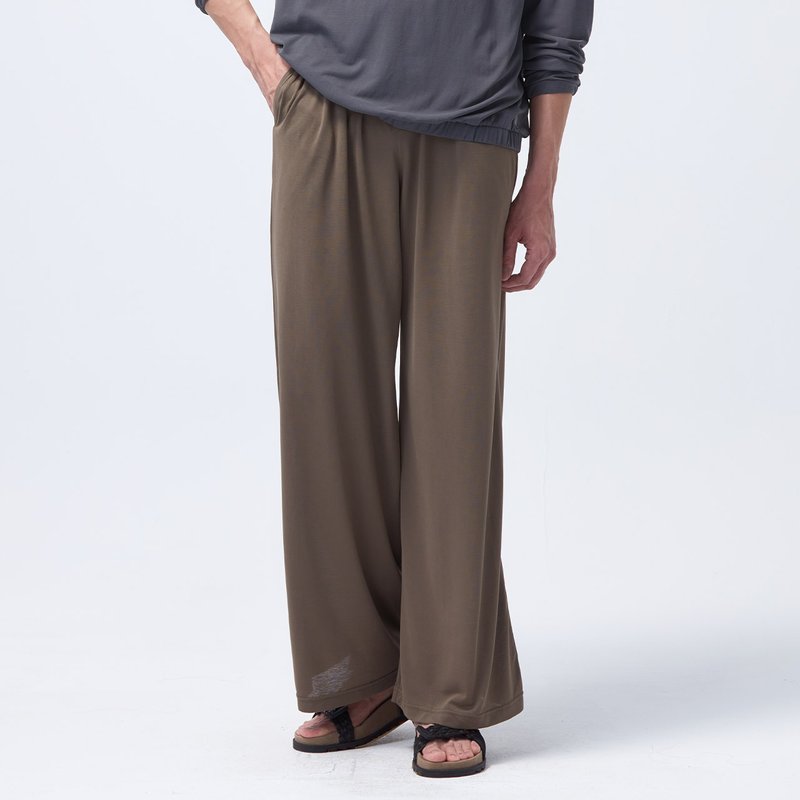 【限时5折】独家机能/中性瞬眠-落地宽裤-瓦绿 - 男士长裤 - 聚酯纤维 绿色