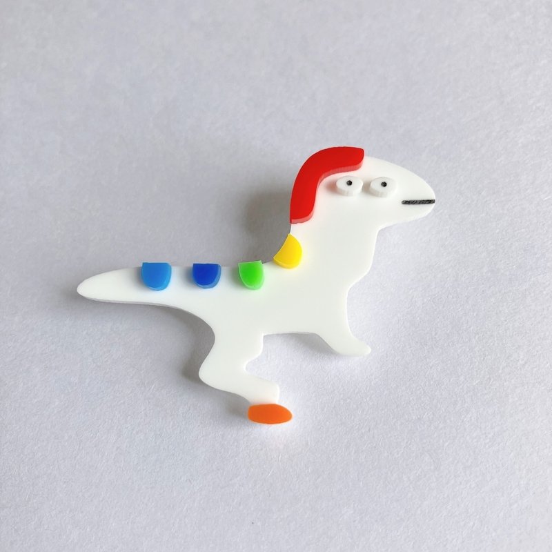 稍微宽松的 Kuukiisaurus 胸针 - 胸针 - 压克力 白色