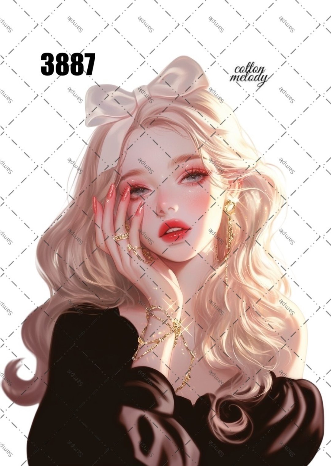 original sticker no.3887 人物贴纸 原创贴纸 原创人物贴纸 装饰贴纸 cotton melody - 贴纸 - 纸 