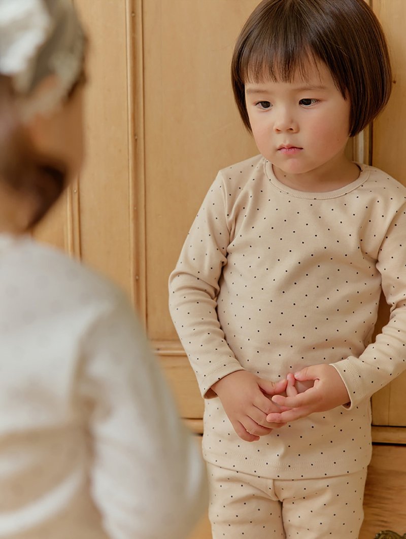 【新品】杏米细点日着-舒棉衣长袖韩国童装-K66309 - 童装上衣 - 棉．麻 卡其色