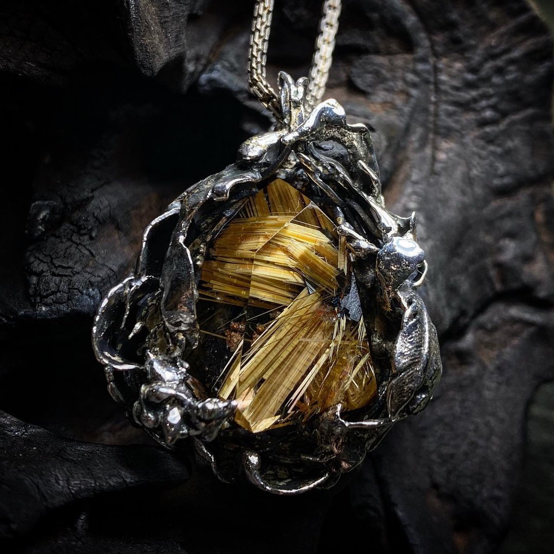 钛晶/盛华/钛晶项链/发晶/钛金 - 项链 - 水晶 金色