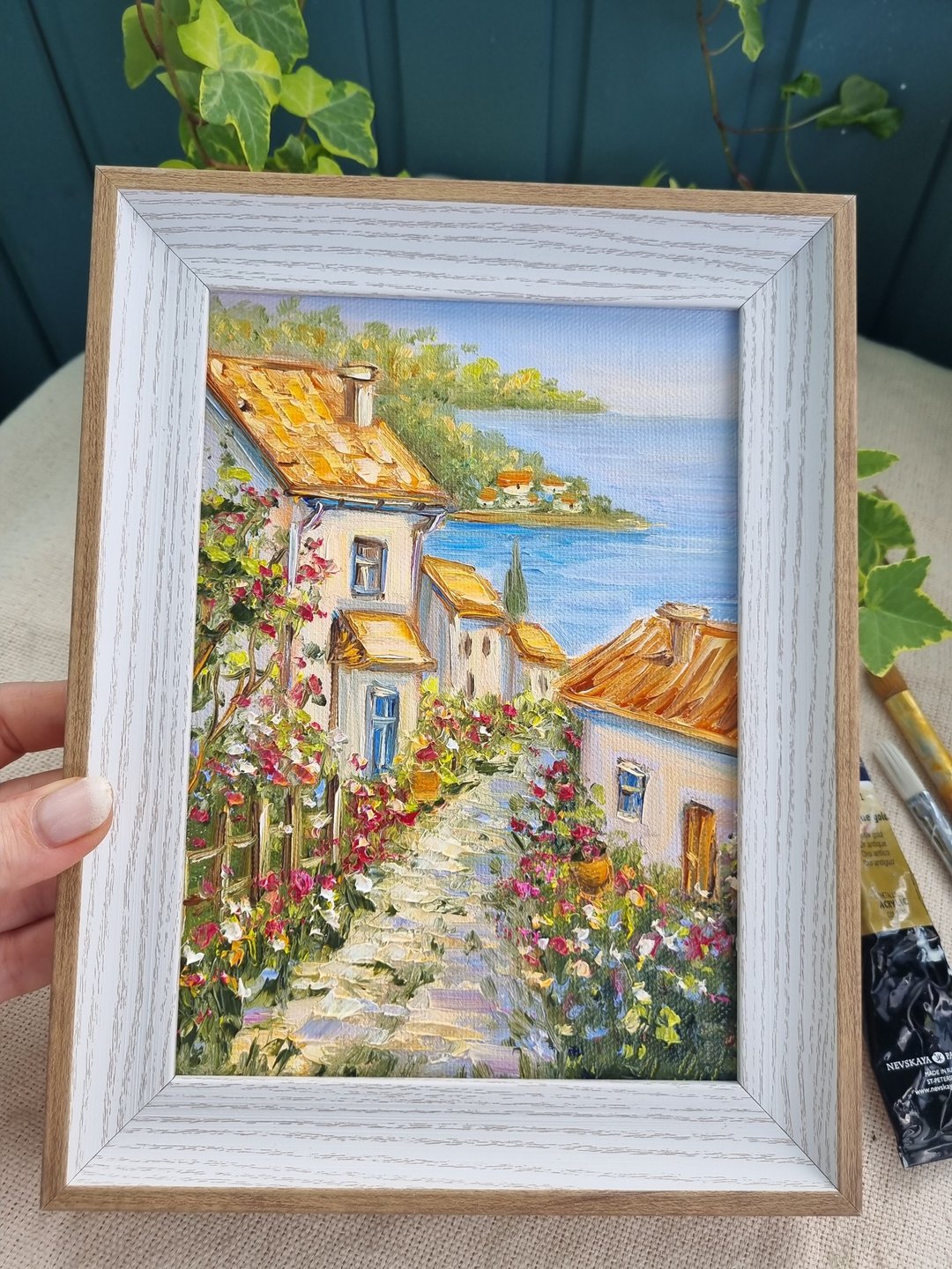 油画海景艺术品风景海原创艺术 - 墙贴/壁贴 - 棉 蓝色