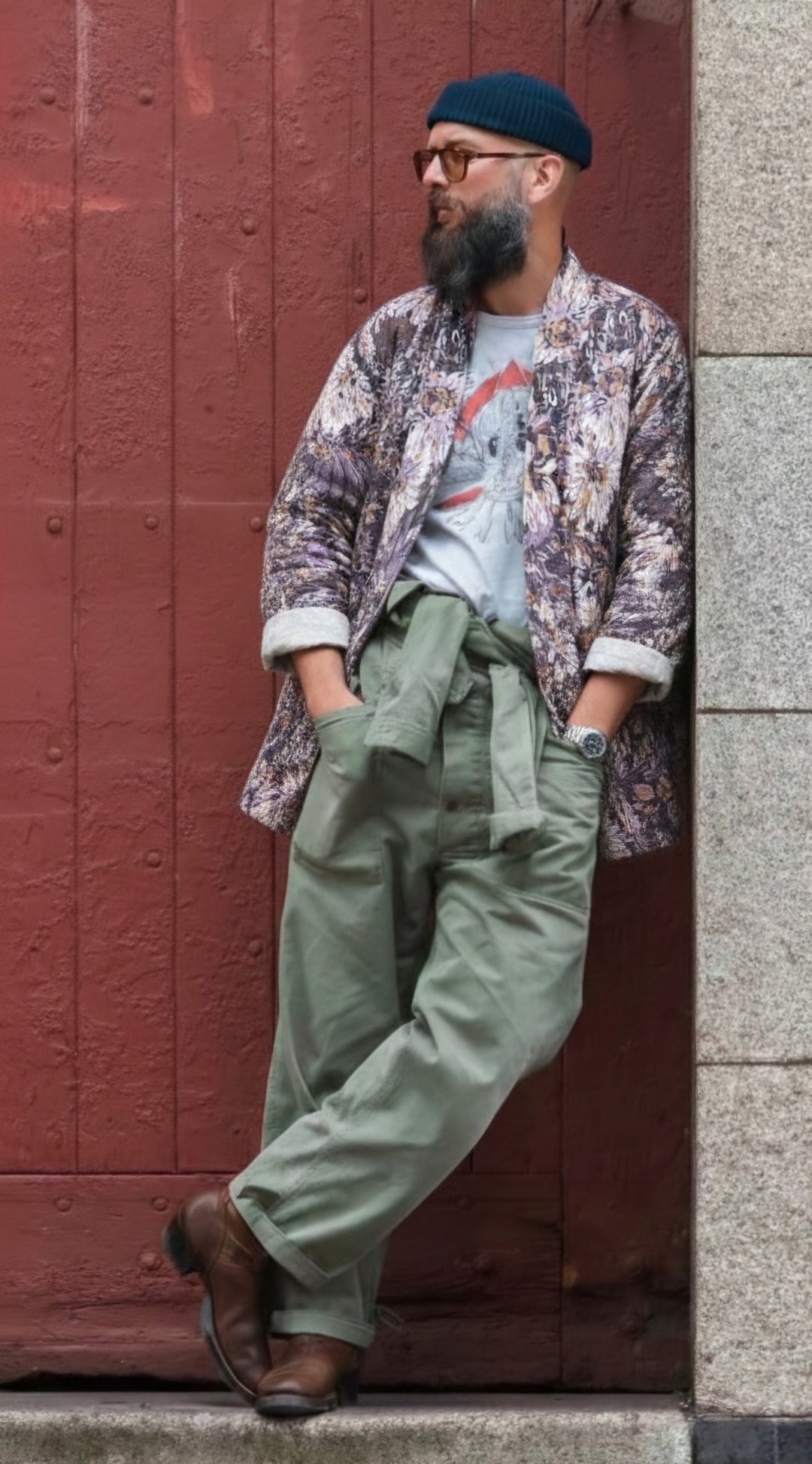 AMIN'S SHINY WORLD 莫内的秘密花园紫色风暴 KIMONO - 女装休闲/机能外套 - 棉 紫色