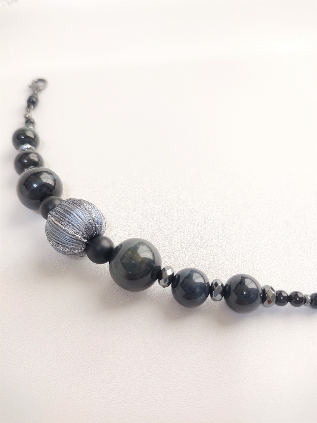 Natural Stone Magnetic Haori String #04 / Kimono Accessory / Navy Haori String - 其他 - 宝石 多色