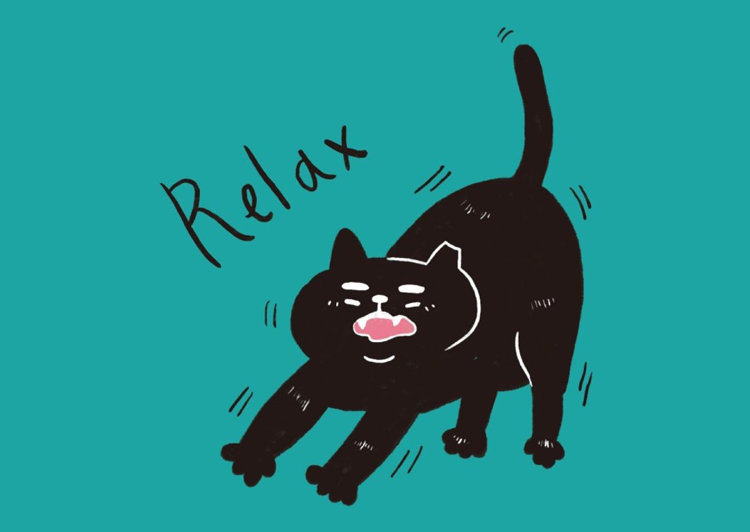 猫式生活明信片 | 放松一下的黑猫 - 卡片/明信片 - 纸 
