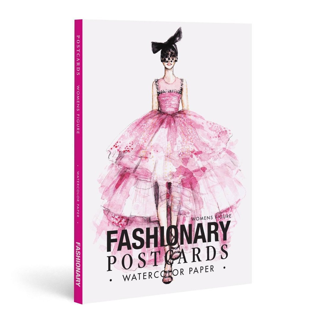 FASHIONARY- 水彩纸明信片组/ 女版 - 卡片/明信片 - 纸 