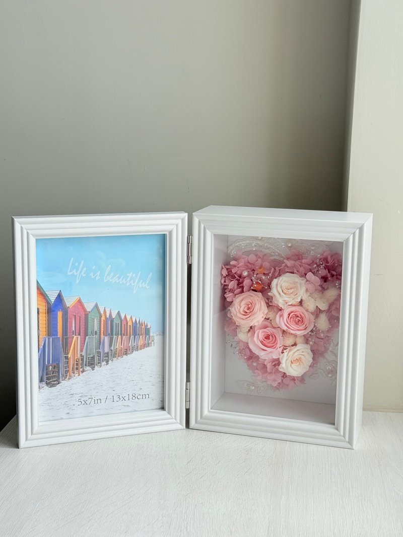 爱心永生相框花礼 - 干燥花/捧花 - 植物．花 