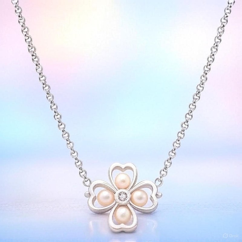 【美钻银饰】锆石925纯银四叶草珍珠手链 | Montresor Infini - 手套 - 纯银 