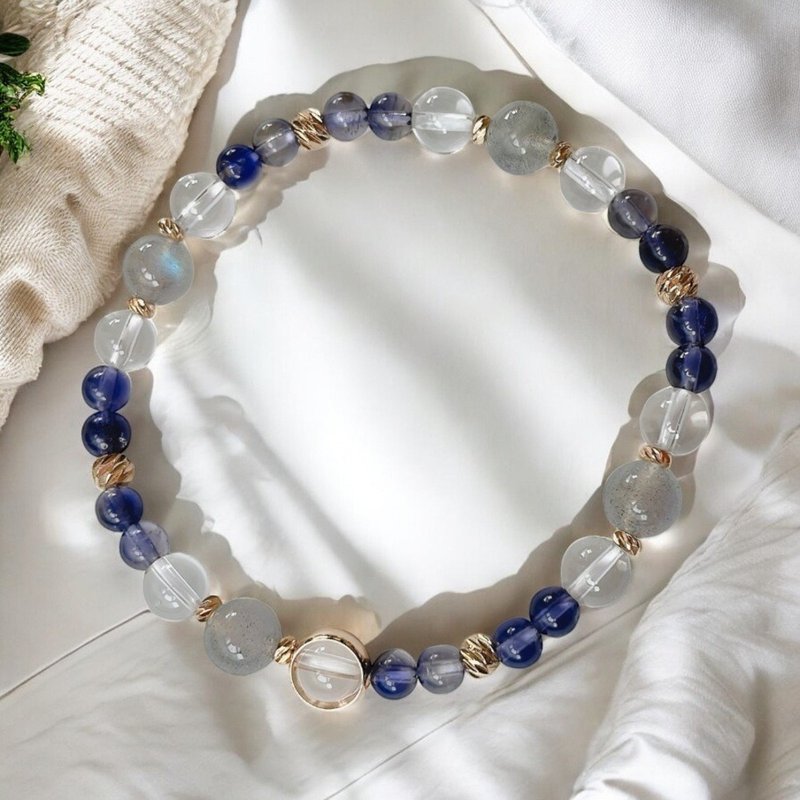 提高自信心 缓解压力/拉长石 高品堇青 白水晶 - 手链/手环 - 水晶 