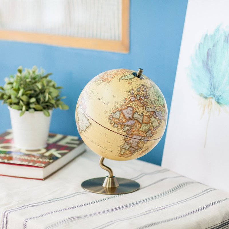 SkyGlobe 10寸仿古金属底座地球仪(中英文对照) - 摆饰 - 塑料 卡其色