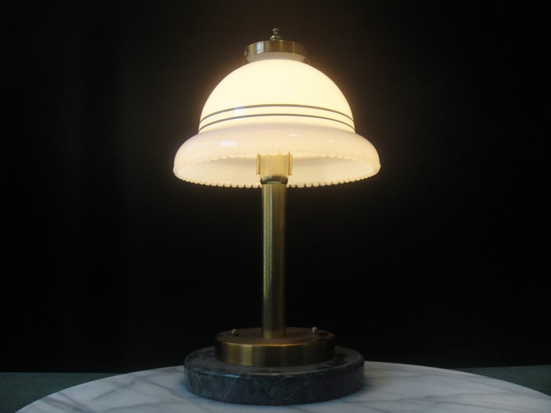 【老时光 OLD-TIME】早期二手台湾大理石座玻璃桌灯 - 灯具/灯饰 - 其他材质 