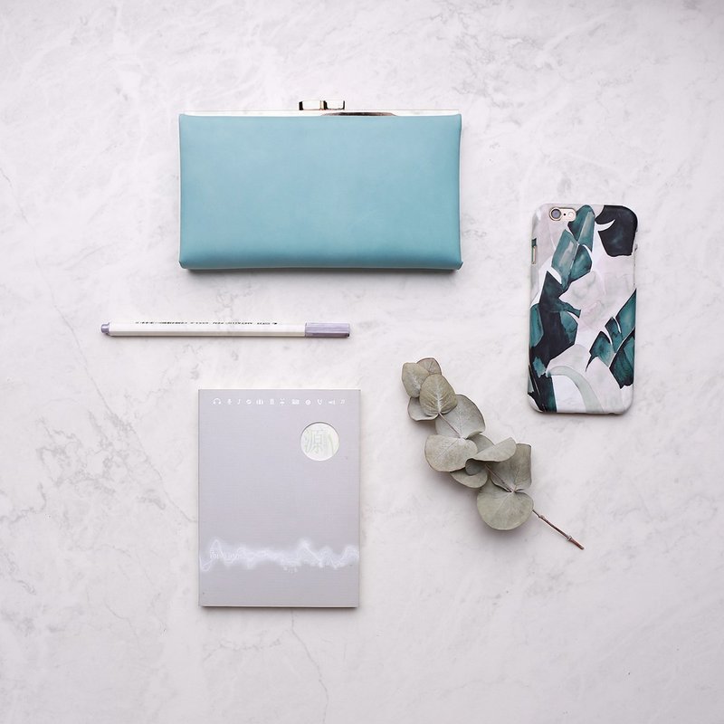 【Mell】打蜡 头层牛皮 简约 长钱包 绿 - 皮夹/钱包 - 真皮 绿色