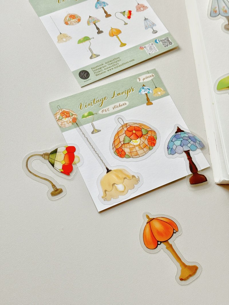 Mstandforc 复古灯具透明贴纸 一组9张 - 贴纸 - 纸 多色