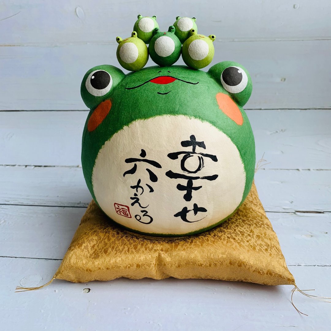福态青蛙 迎接幸福 和纸青蛙吉祥物 送礼 开运 - 摆饰 - 纸 