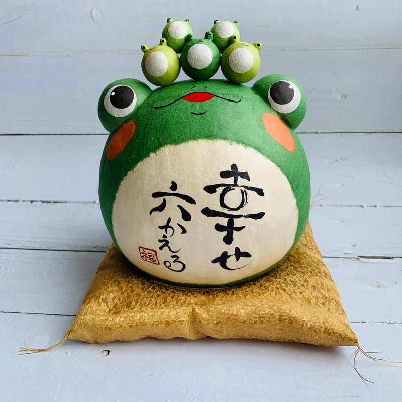福态青蛙 迎接幸福 和纸青蛙吉祥物 - 摆饰 - 纸 