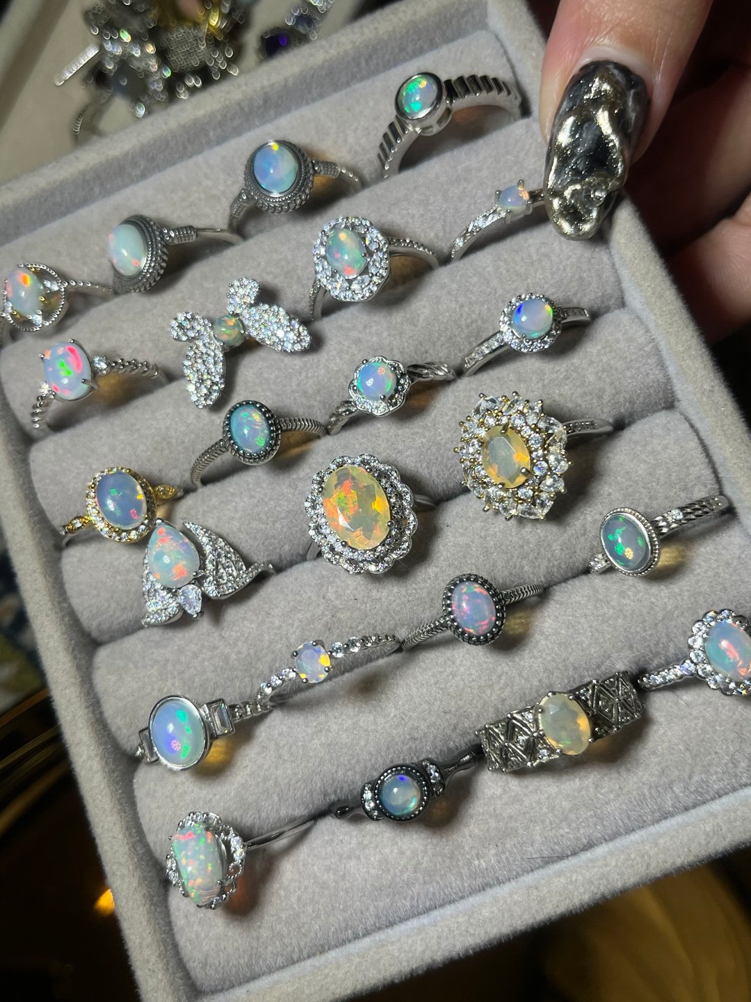 nuwn jewelry 天然宝石 欧泊 戒指  s925 银戒 戒子 戒指 - 戒指 - 宝石 多色