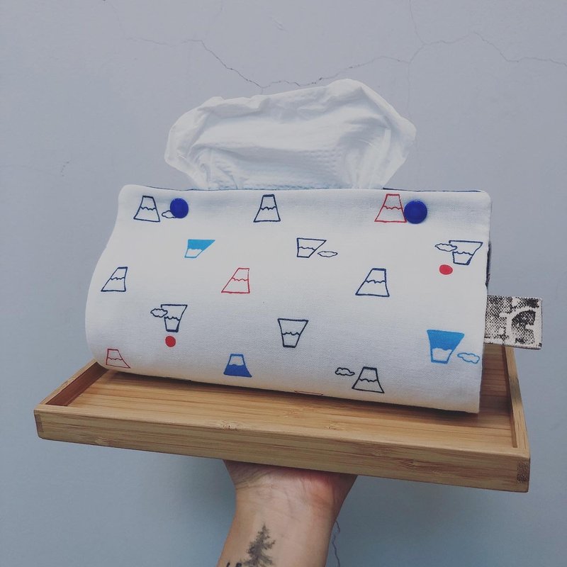 面纸套 富士山蓝 - 纸巾盒 - 棉．麻 蓝色