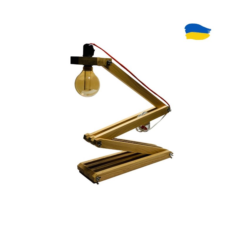 台灯和落地灯二合一 - 灯具/灯饰 - 木头 咖啡色