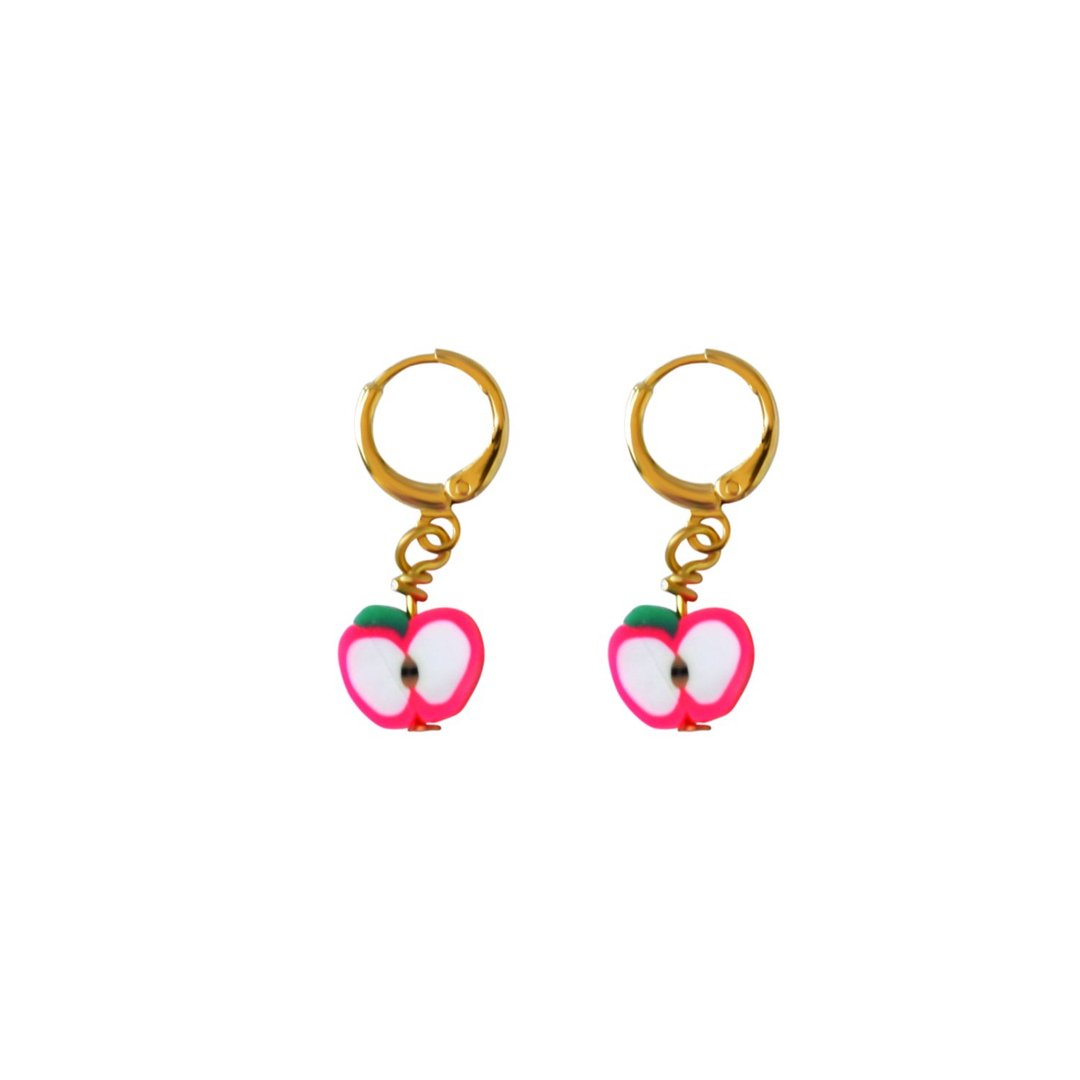 Pink Apples Huggie Earrings | by Ifemi Jewels - 其他 - 其他材质 金色