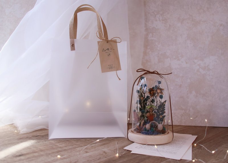 定制化设计 永生花干燥花玻璃罩/夜灯/生日礼物/情人节礼物 - 摆饰 - 植物．花 金色