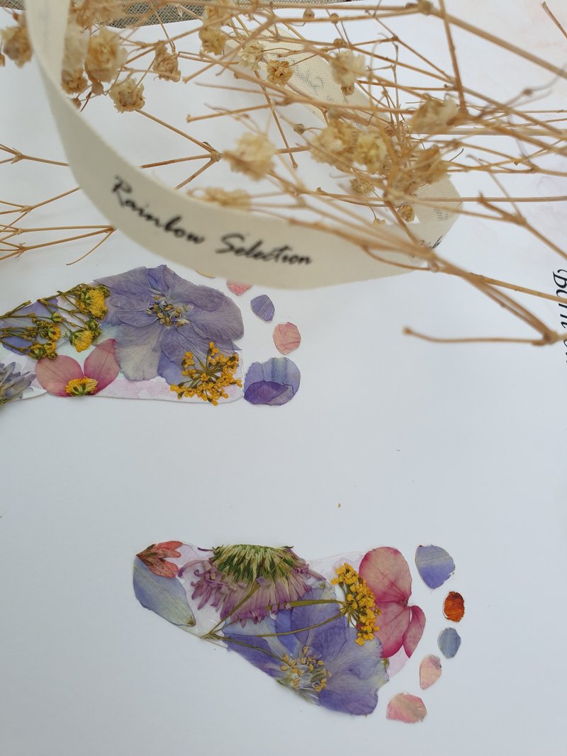 紫色系 | 订制花足画 | 弥月礼 | 宝宝足印画 | 押花 - 干燥花/捧花 - 植物．花 