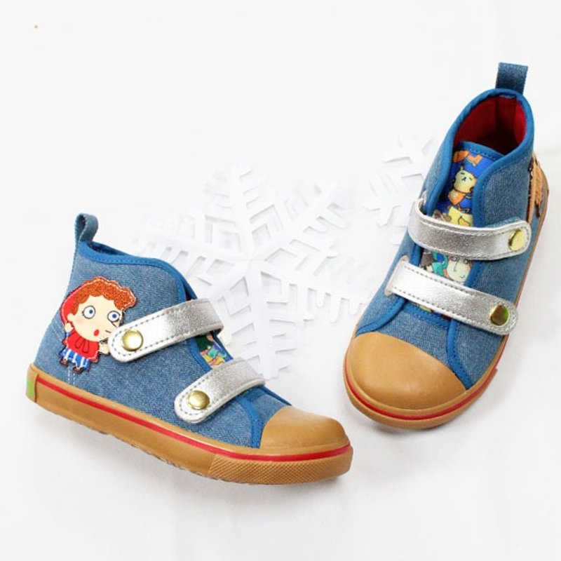 故事短筒靴 – 牛仔蓝小红帽与大野狼 - 童装鞋 - 其他材质 蓝色