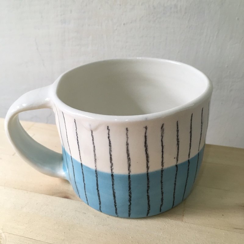 直线马克(小)(蓝) - 咖啡杯/马克杯 - 陶 蓝色