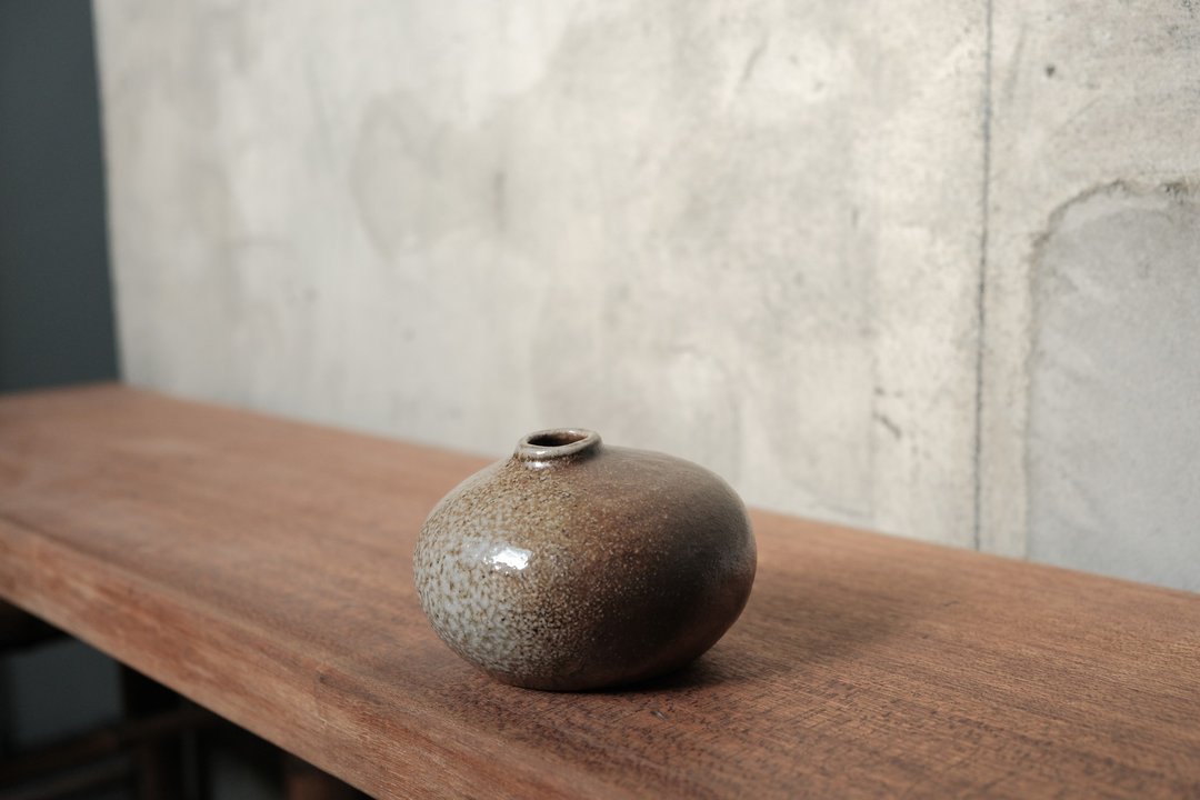 柴烧花器 l 石头型花瓶6号 - 花瓶/陶器 - 陶 咖啡色