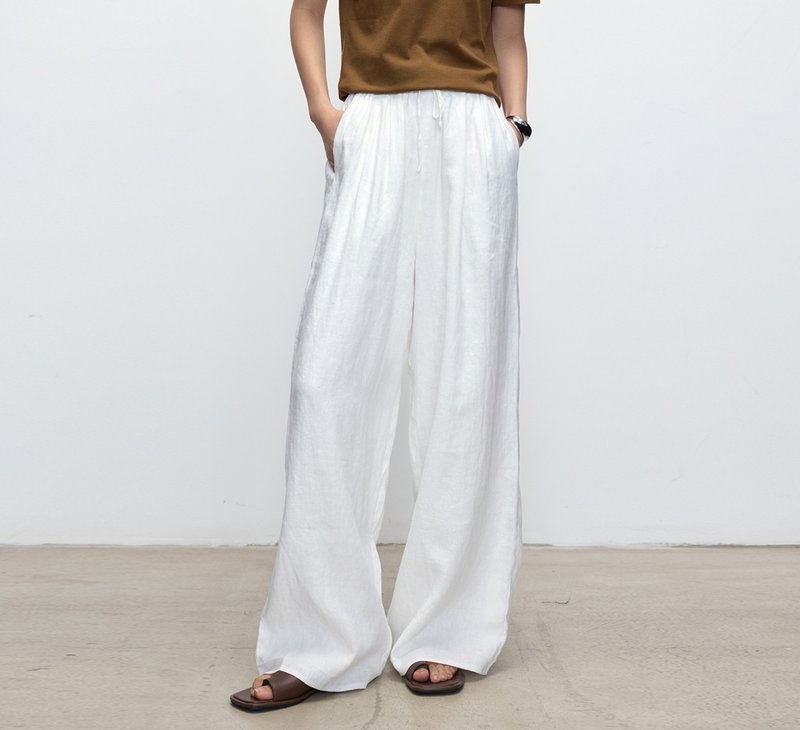 【100%雨露麻】法式簡約/松弛感寬鬆襯衫/長褲 - 女装衬衫 - 棉．麻 多色