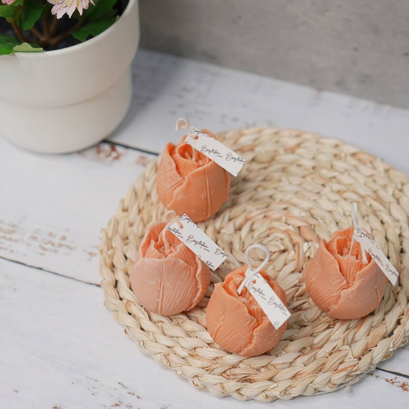 圣诞礼物 - 橙色郁金香 PW-001 A11 - 蜡烛/烛台 - 蜡 橘色